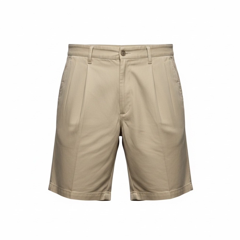 Dockers Men's Khaki Flat Front Shorts - Picture 3 of 5